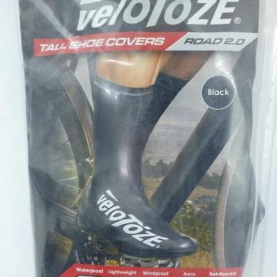 Couvre-chaussures hauts noirs VELOTOZE-Road 2.0 (taille S)